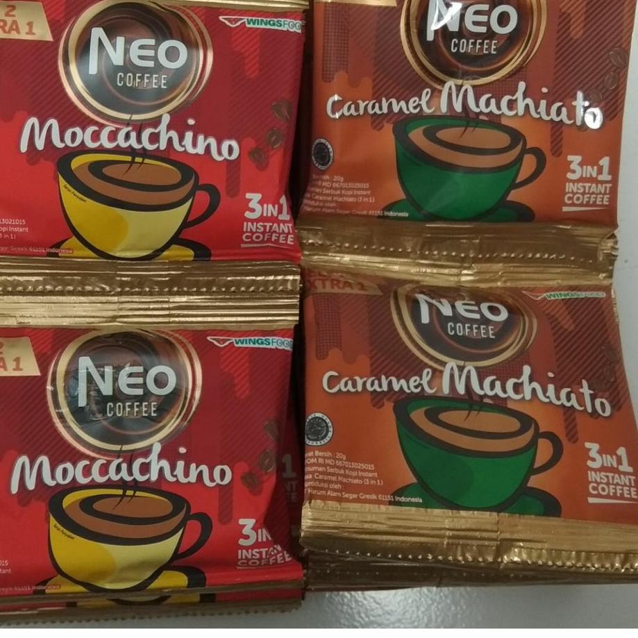 

New Stock!! Neo Coffee Renceng isi 10 sachet (Caramel Macchiato, Moccachino) dan Tiramisu 10's Cobai