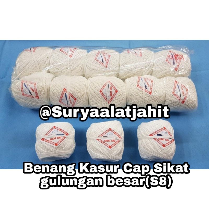 Benang kasur Cap Sikat (S8) 1mm gulungan besar =rp.61.000/10biji