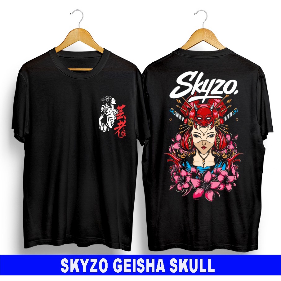 KAOS SAMURAI / KAOS 3D GEISHA SKUL / BAJU KAOS SAMURAI /KAOS DISTRO ORI / ATASAN /PAKAIAN  PRIA KAOS