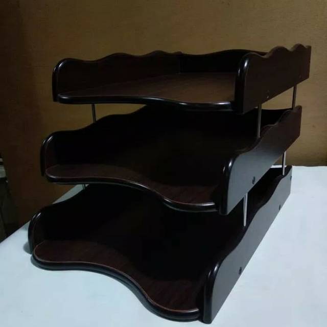 

Rak kertas surat kayu 3susun