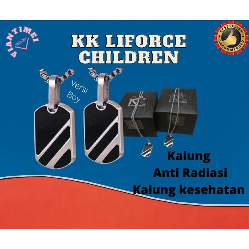 Kalung pendant KK liforce anak boy untuk kesehatan dan anti radiasi HP