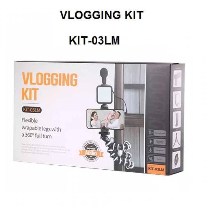 541 Vlogging Live Streaming Kit with Microphone and Mini Tripod - KIT-03LM