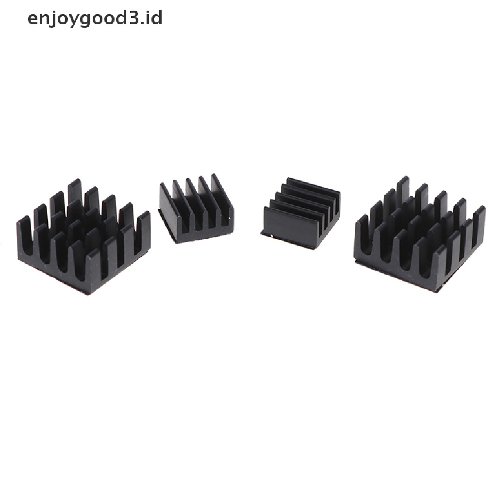 4pcs Heatsink Pendingin Bahan Aluminum Warna Hitam Untuk Raspberry Pi 3 / 2 / Rpi