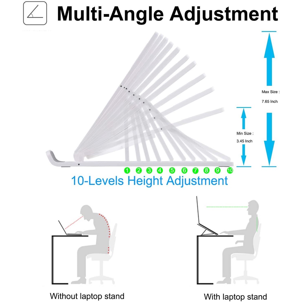 [M7] LAPTOP STANDS FSB1 FOLDABLE TABLET STAND PORTABLE 6-LEVEL HEIGHT ADJUSTABLE HOLDER NOTEBOOK STAND