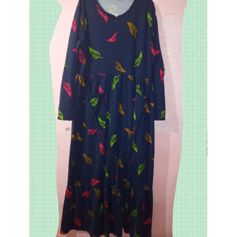 gamis bahan kaos import tebal