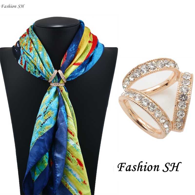 Rhinestone inlaid scarf buckle simple fashion scarf clip scarf buckle M40027