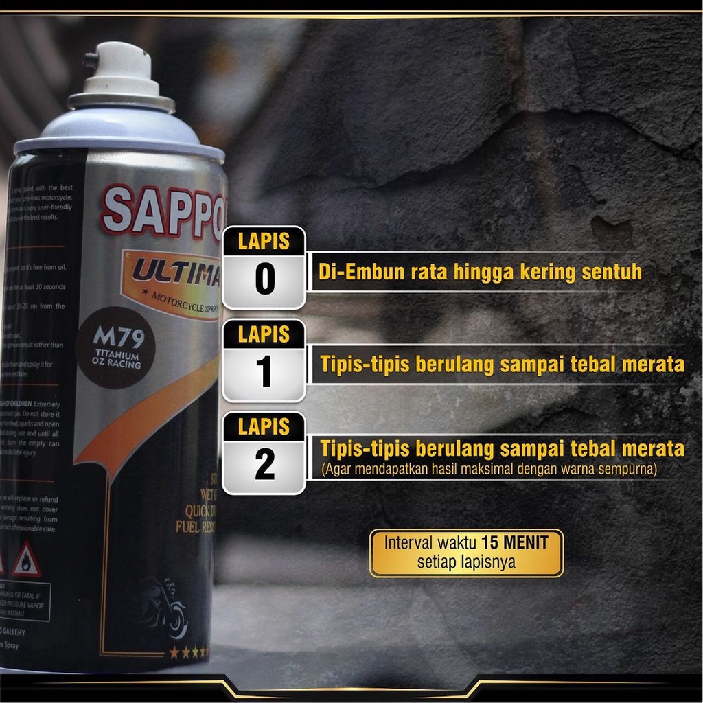 Paket Cat Velg M79 Titanium Oz Racing /Sapporo Ultimate/Cat Spray Semprot Aerosol