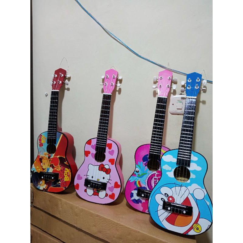 Gambar helokity/ukulele kado hadiah/ukulele murah/kecrung motip gambar senar 4