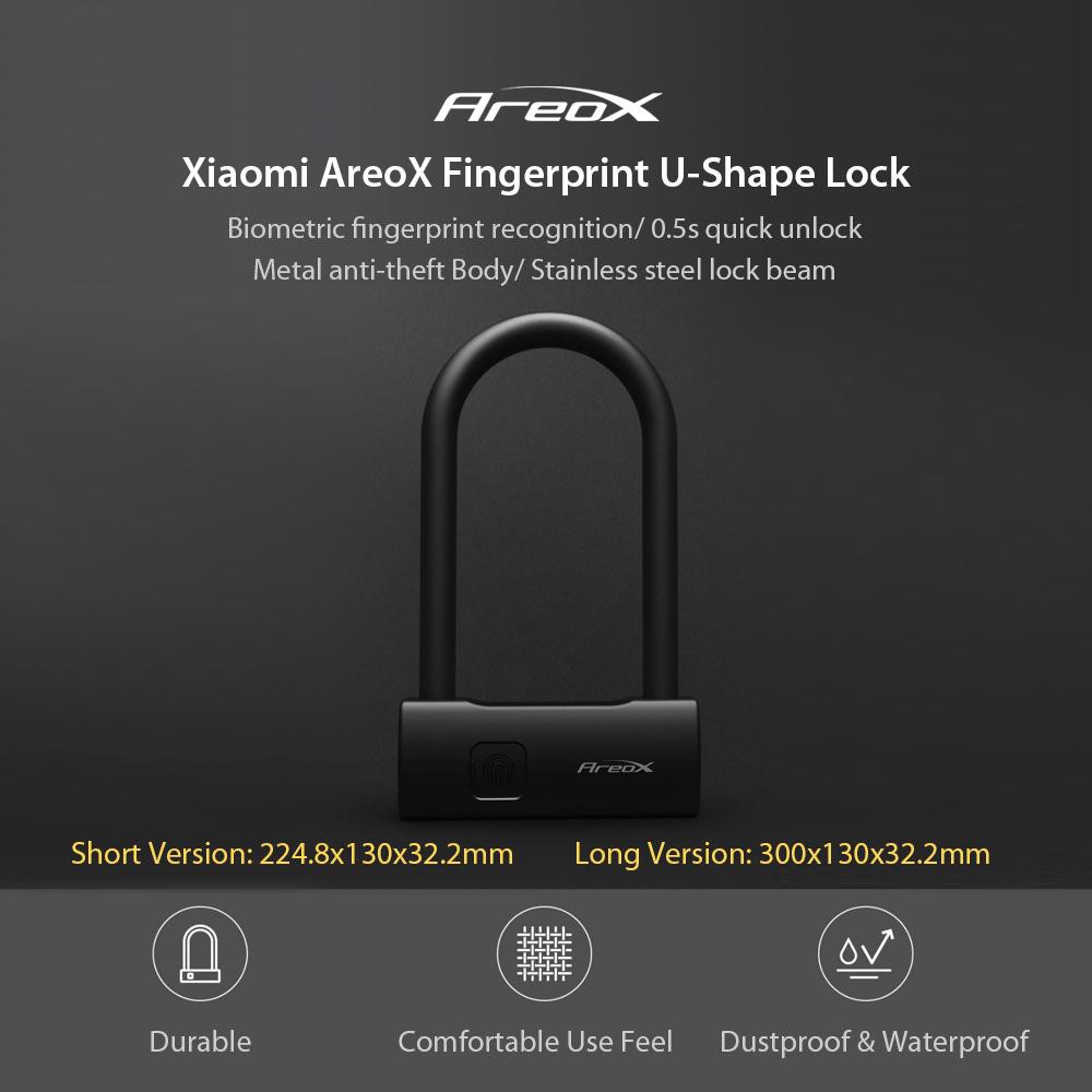 AreoX U Lock U8 Fingerprint Gembok Sepeda Motor