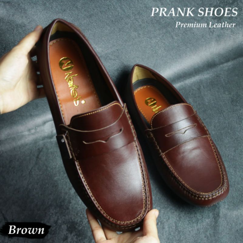 Sepatu Loafer Pria FREE DOMPET  Kulit Sapi Asli awet 100% FR02 Nawies Leather