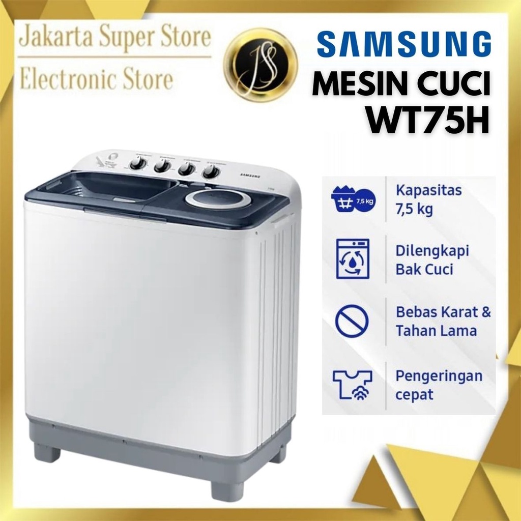 MESIN CUCI SAMSUNG 2 TABUNG WT75H 7.5KG