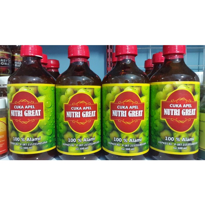 Cuka Apel Nutri Great 100% Supleman Makanan Alami Herbal Kolestrol Jantung Tekanan Darah Tinggi