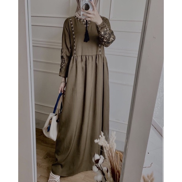 BELVA BORDIR MAXI DRESS / BELOVA BORDIR MAXI DRESS JUMBO / GAMIS BORDIR JUMBO