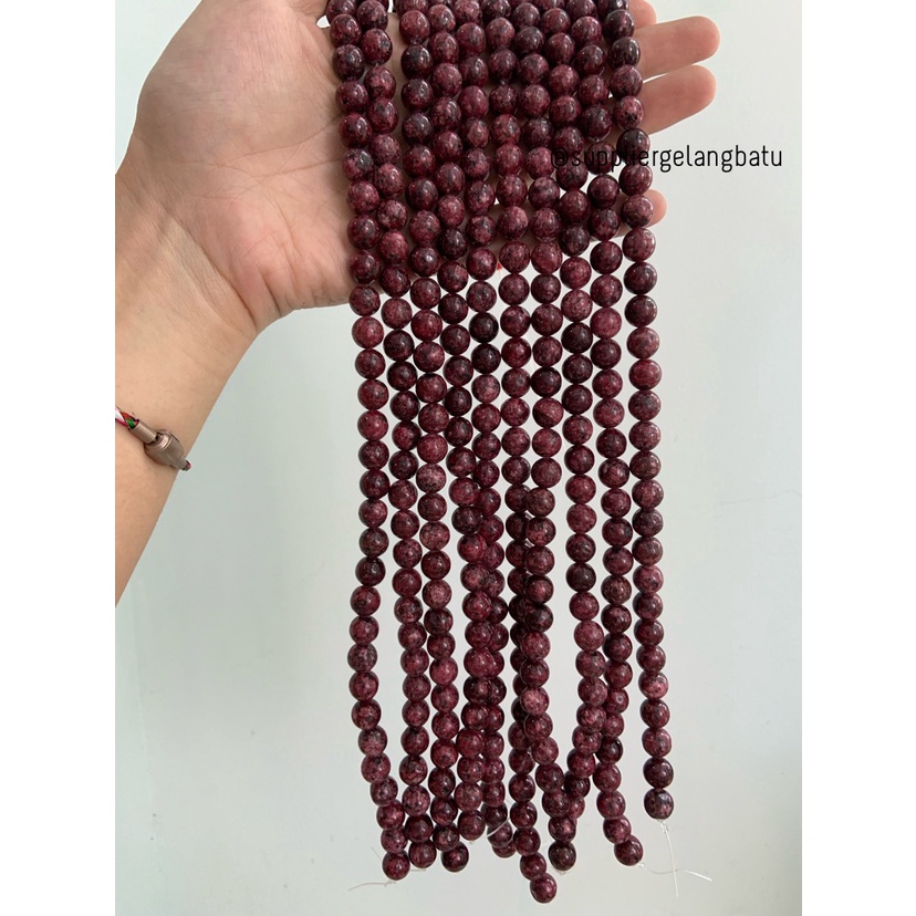 batu 10mm RED RHODONITE CHALCEDONY akik merah bacan rangkai aksesoris
