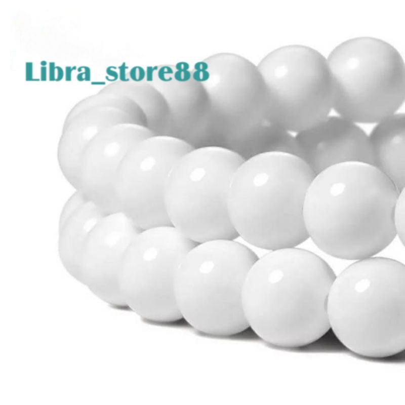 Bahan Gelang Manik Batu Alam White Jabe