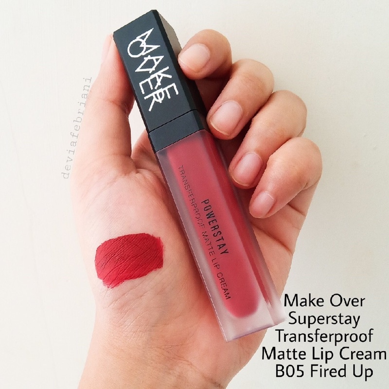 MAKE OVER Powerstay Transferproof Matte Lip Cream B05 Fired Up
