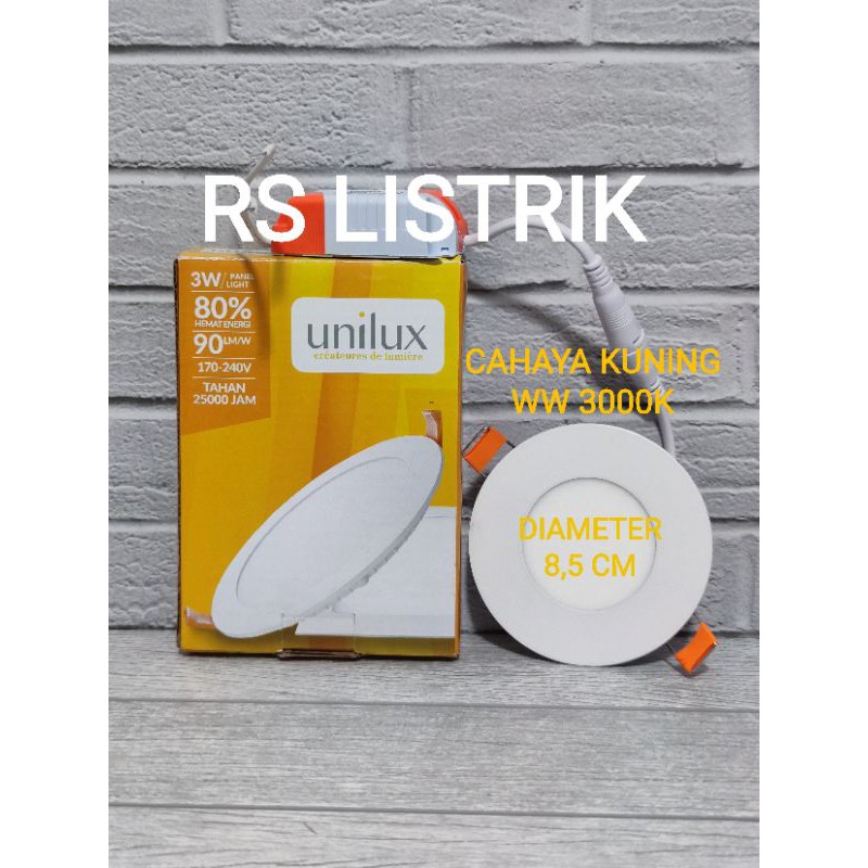 downlight led panel 3w 3 watt ib bulat CAHAYA KUNING WARM WHITE 3000K INBOW TANAM DALAM Plafon