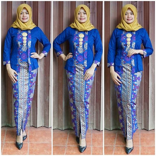 GB 251 setelan kebaya batik wanita modern rok dan kutubaru