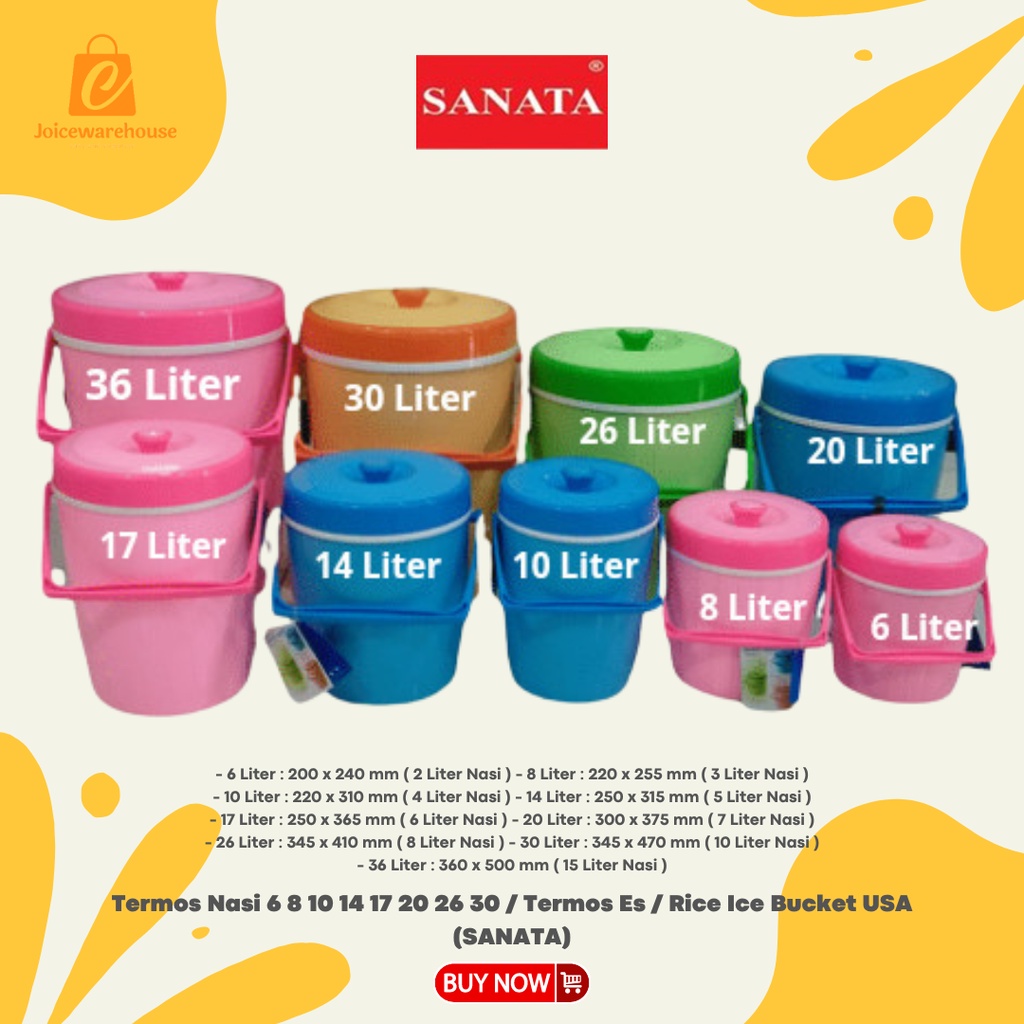 Termos Nasi SANATA 6 8 10 14 17 20 26 30 / Termos Es / Rice Ice Bucket