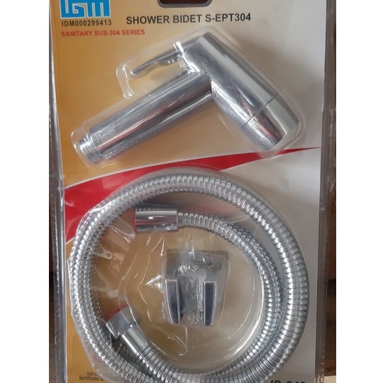 Jet Shower Kloset Toilet Closet Wasser Cebok WC Semprotan Pipa Tee 043/SHOWER CEBOK IGM CHROME DAN HITAM/SHOWER BIDET