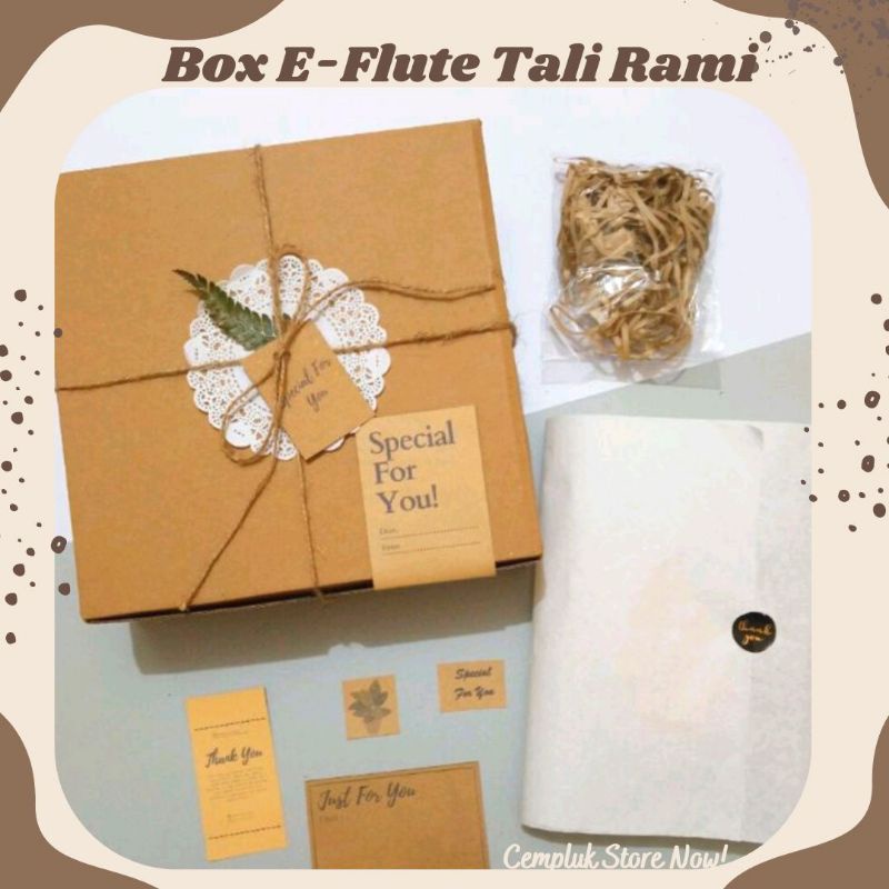 

(BDTR) BOX EFLUTE / GIFT BOX KOSONG / BOX HAMPERS TALI RAMI (WITH PAPER BAG)