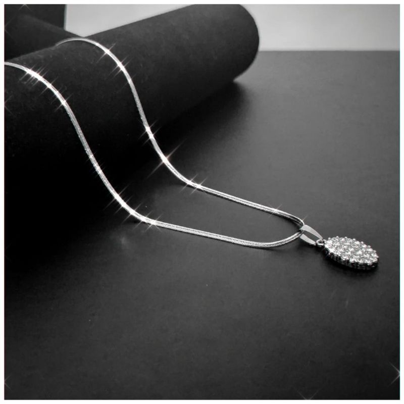 kalung titanium permata air mata | Anti karat anti luntur dan tahan lama