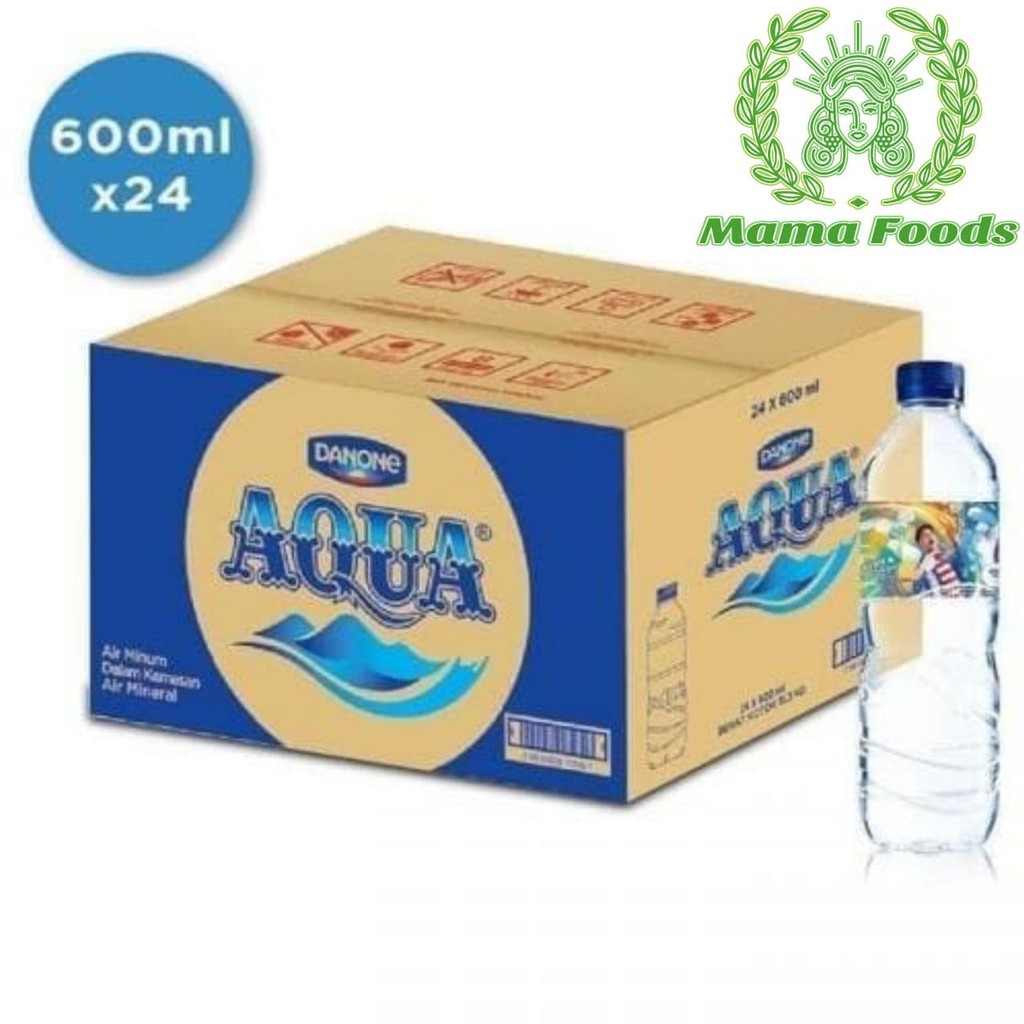 Jual Air Minum AQUA 600ml Kemasan Mineral Botol Tanggung Sedang Dus ...