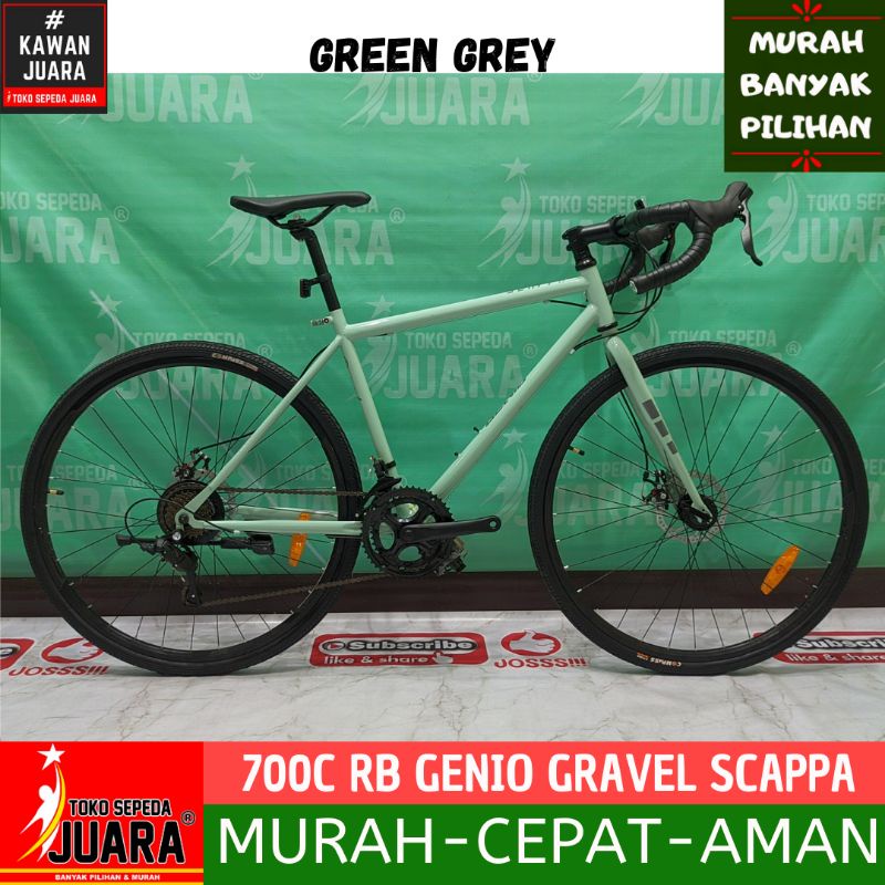 SEPEDA BALAP GENIO GRAVEL SCAPPA 2×8 SPEED ROADBIKE 700C