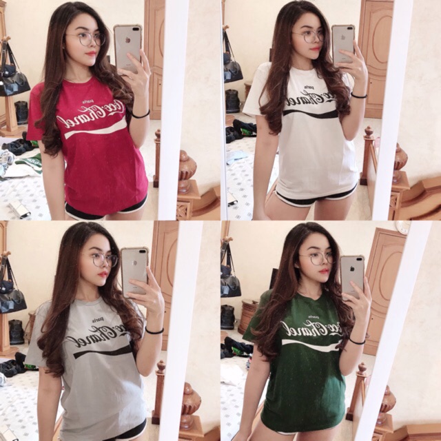 Kaos Katun Wanita  Lucu Atasan  Baju  Wanita  COCO CHANEL  