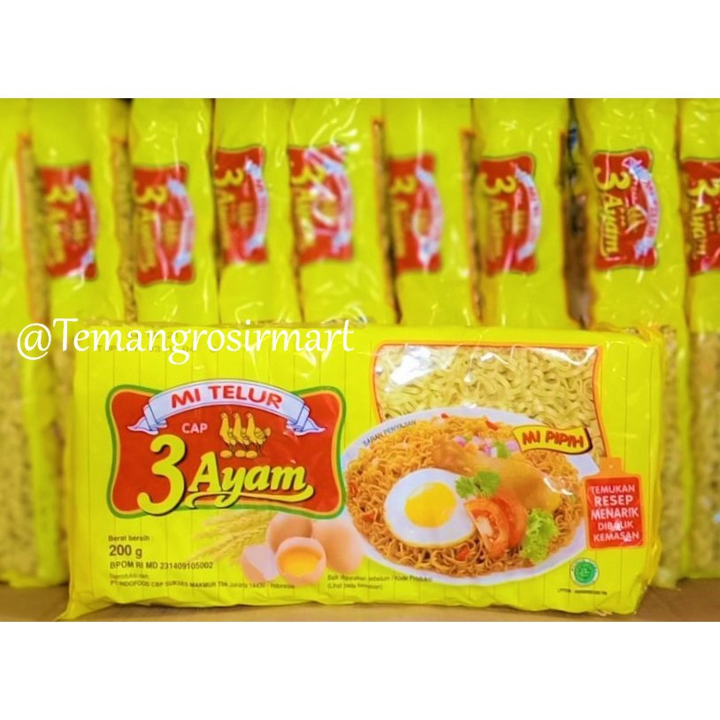 

Mie Telur Cap Tiga Ayam 200 gram / Mie Telor 3 ayam / Mie Tiga Ayam