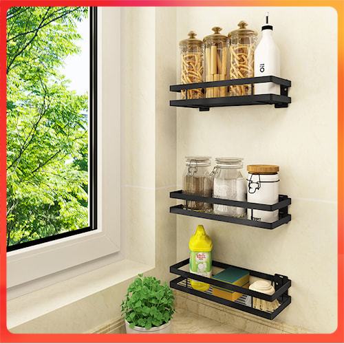 GANBUMBU Rak Bumbu Dapur Gantung Tempel Dinding Tembok Tempat Botol Kecap Lada Garam Serbaguna