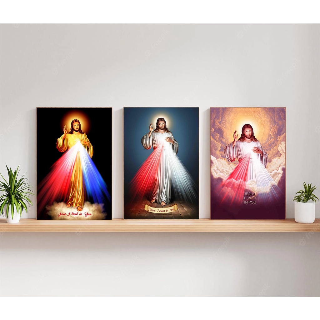 walldecor rohani hiasan dinding koronka yesus kerahiman ilahi uk 20x30cm