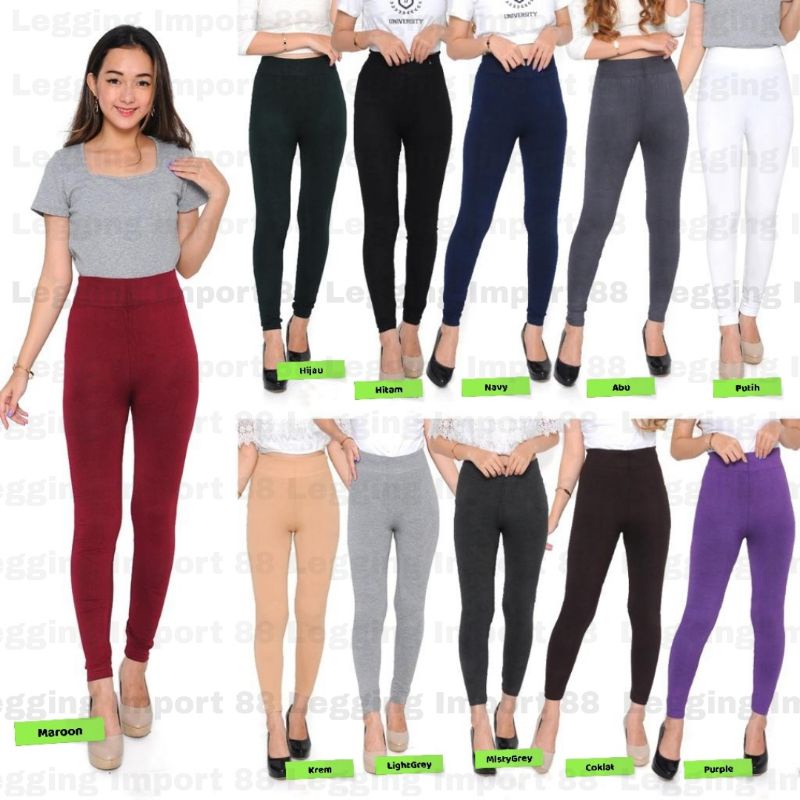 Celana Legging HW Import / Polos Panjang Highwaist / Fashion Wanita (901)