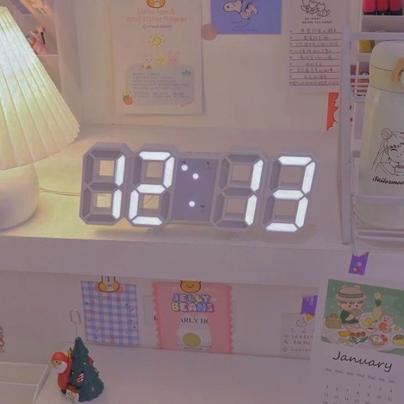 Jam Digital LED - Jam Dinding Meja - Digital Clock - Jam Lampu - Kado Unik Wisuda Ultah - Gift Aesthetic