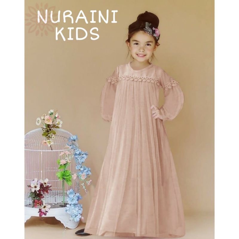 Nuraini Kids 4-5 tahun / gamis anak terbaru / gamis pesata anak / baju ulangtahun