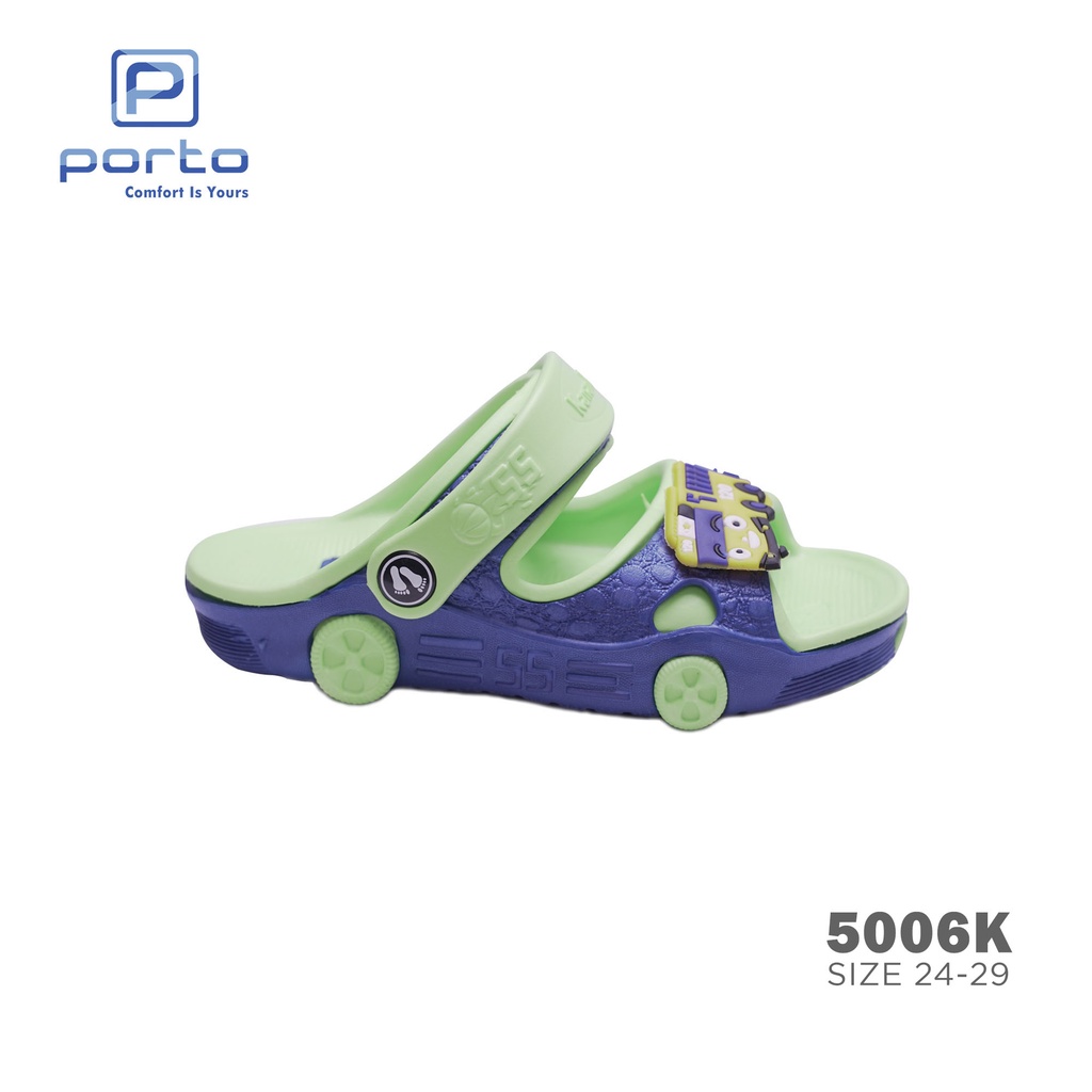 5006K - Porto Leveling Sandal Anak Laki-laki Size 24 - 29 Sepatu Karet Karakter Tayo Bus Lucu Nyaman Awet Bagus