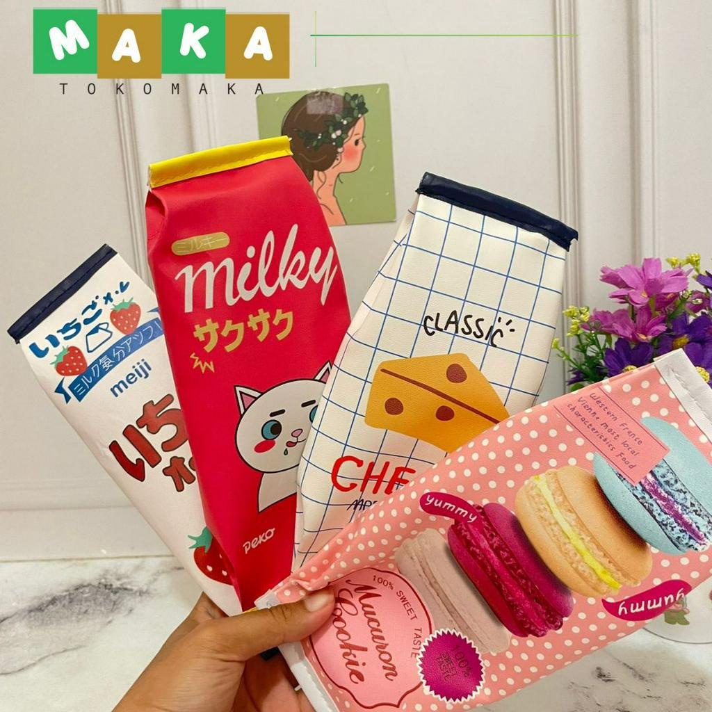 

kotak pensil persegi panjang makanan ringan tempat pensil fast food tempat penyimpanan alat tulis kantor chiki perlengkapan sekolah