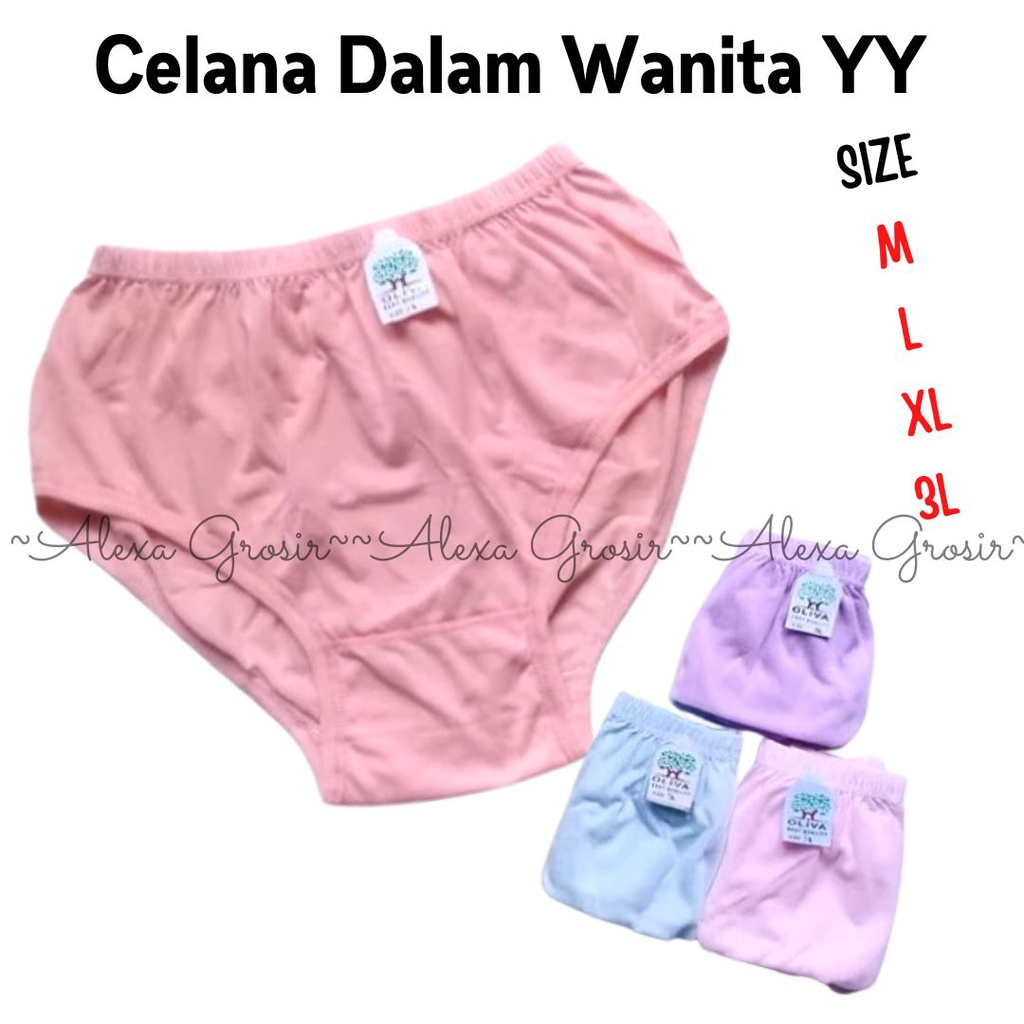 Undies Celana Dalam Wanita Polos Merk YY Ukuran ampe extra jumbo size M,L ,XL,3L,4L