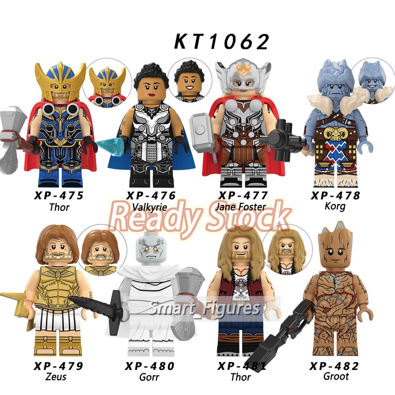 Marvel Mainan Action Figure Minifigures Thor 4 Janester Zeus Korg Valkyrie Heimdall Star Lord Untuk Koleksi