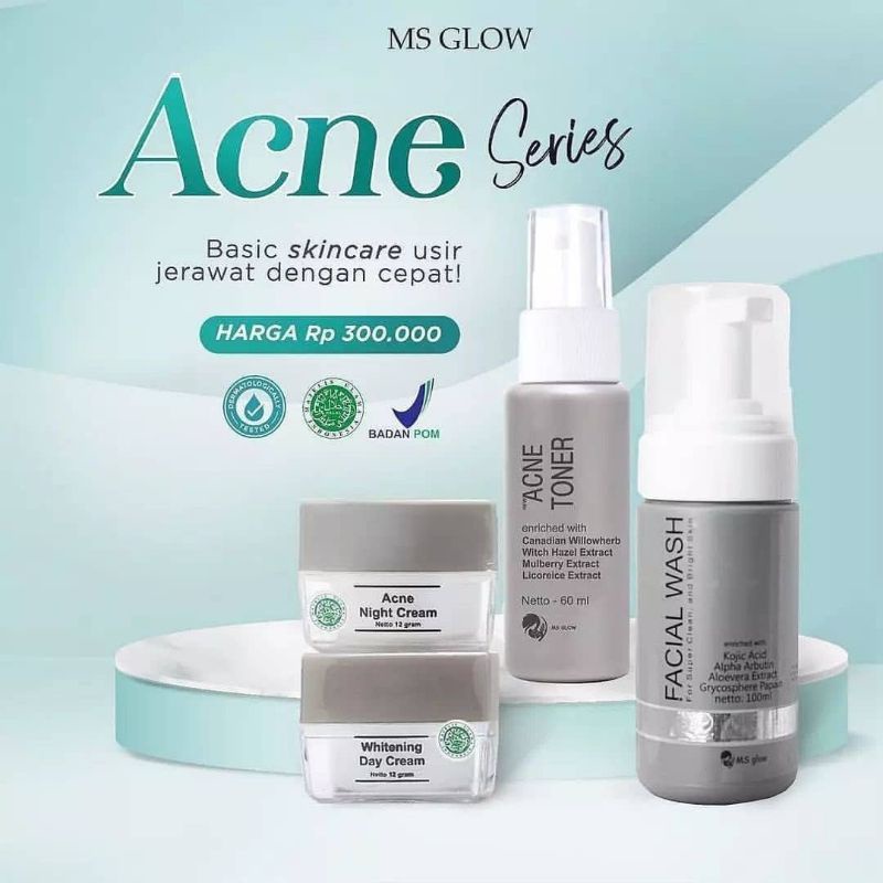PAKET ACNE MS GLOW PAKET JERAWAT MS GLOW ACNE SERIES MS GLOW MS GLOW ORI