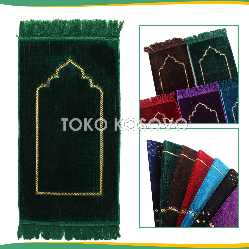 Sajadah Muka Turki POLOS Plain Mini 35x60cm Beludru - Oleh Oleh Haji dan Umroh TERLENGKAP