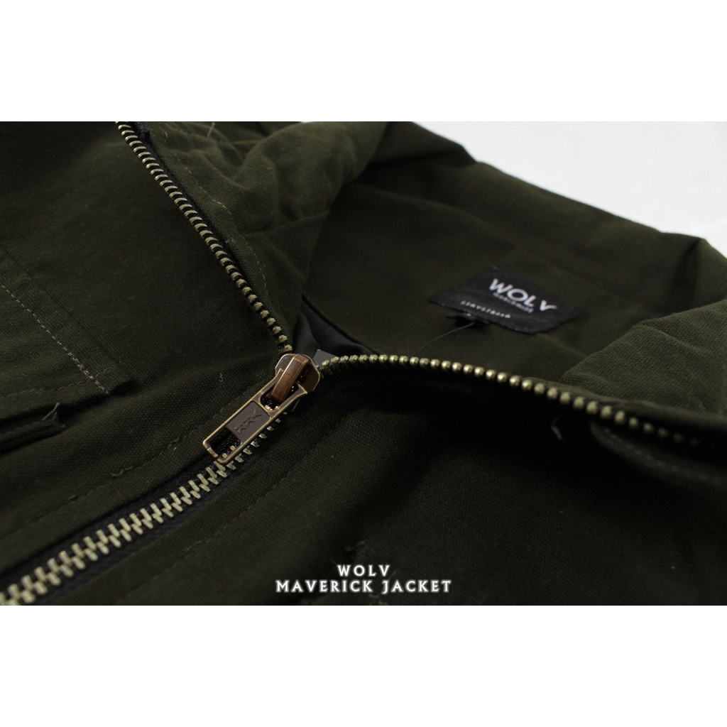 ORIGINAL WOLV Jaket Maverick Hijau Army Jaket Parka Wolv