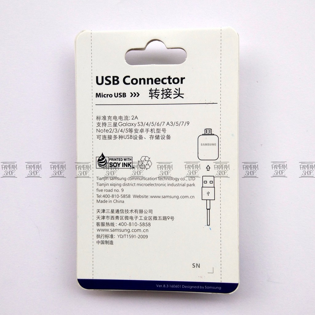 Original Samsung Micro USB to USB Connector OTG Konektor On The Go Non Kabel Conector Adaptor