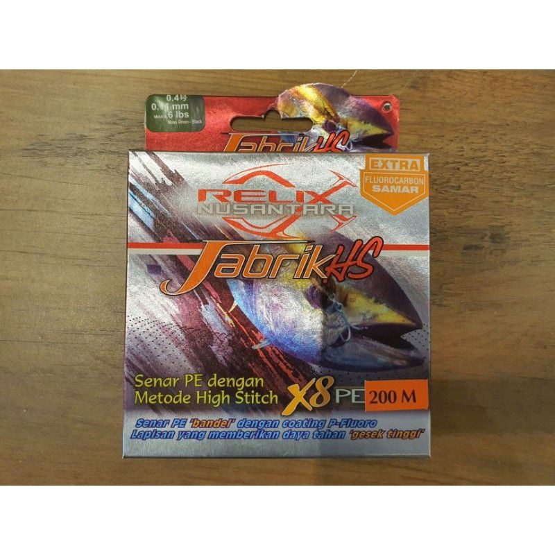 Senar PE Jabrik HS X8 PE 0.4 200m Relix Nusantara