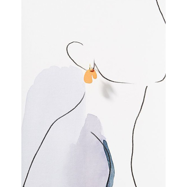 LRC Anting Tusuk Fashion Alloy Geometric Spray Asymmetric Earrings F99984