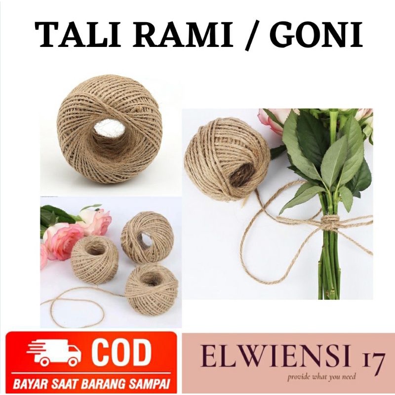 

Tali Rami/Tali Goni 2 mm Panjang ± 50 meter/Tali Goni Gulungan/ Tali kerajinan Coklat per roll
