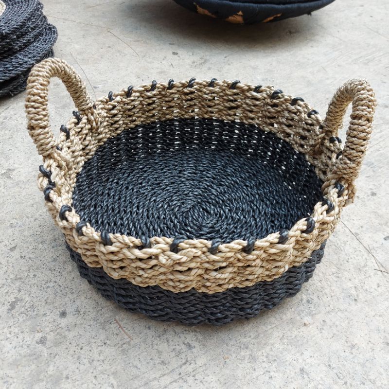 keranjang buah anyam / keranjang hampers anyaman / tray bulat anyaman