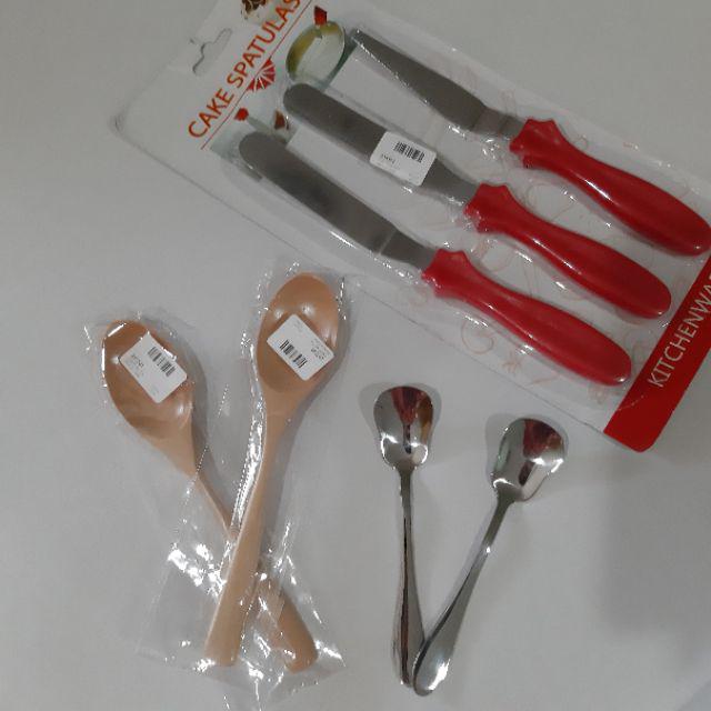 [pumao] 3pcs / Set Spatula Stainless Steel Untuk Mengaduk Krim Kue