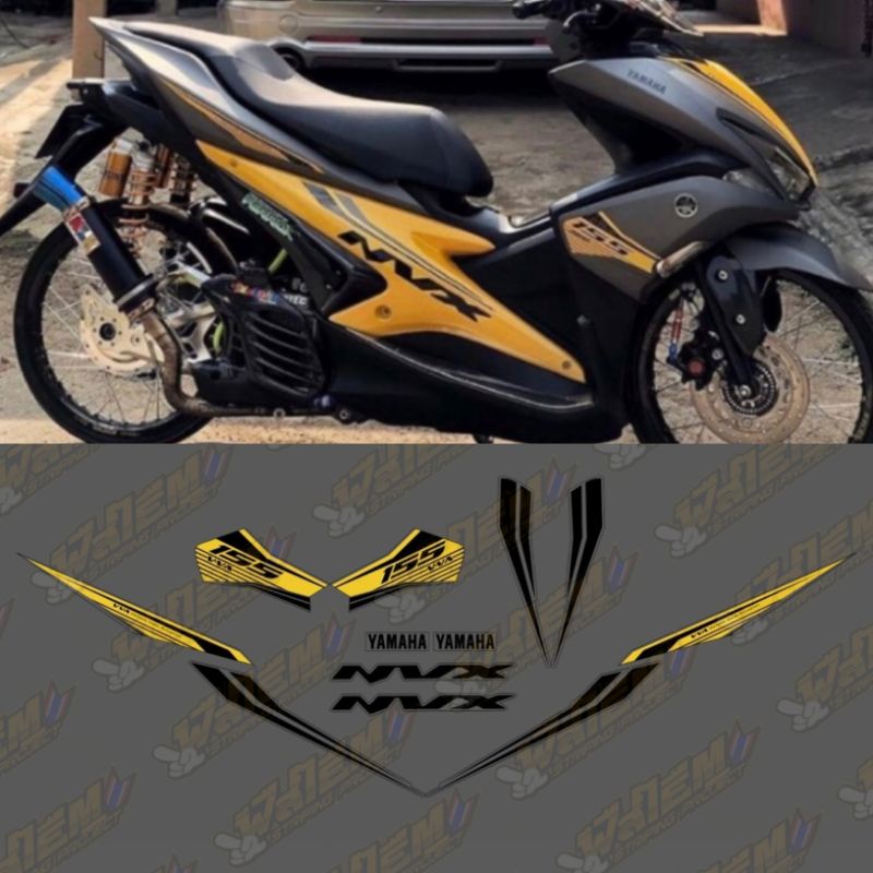 STRIPING STICKER AEROX 155 MODEL MALAYSIA NVX TRANSPARAN