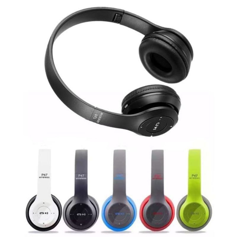 EARPHONE WIRELESS MUSIC HEADSET BLUETOOTH DJ[P-47]